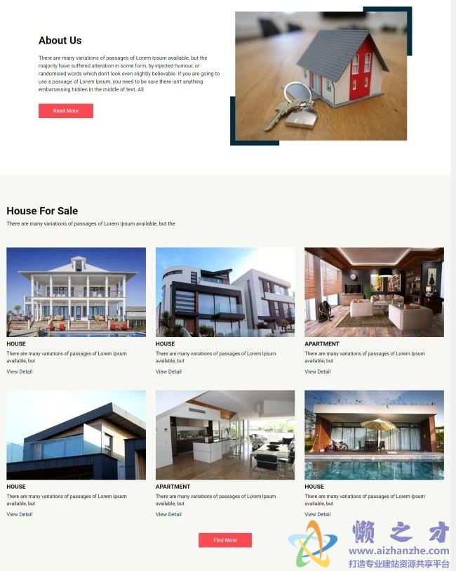 响应式房地产房屋出售租赁官网HTML网页模板[994KB]