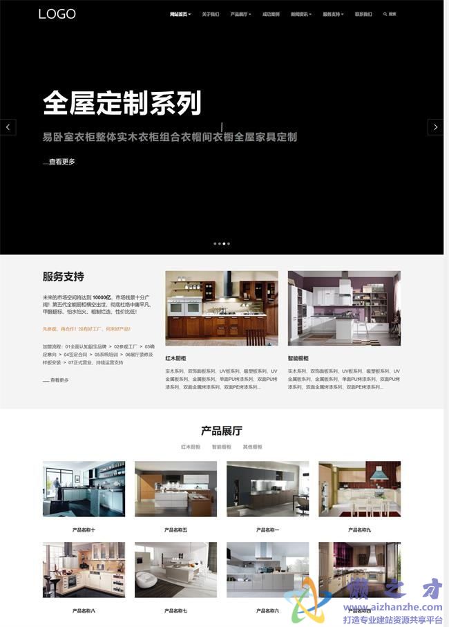 （自适应手机版）响应式智能家居橱柜设计类网站织梦模板[18.64MB]