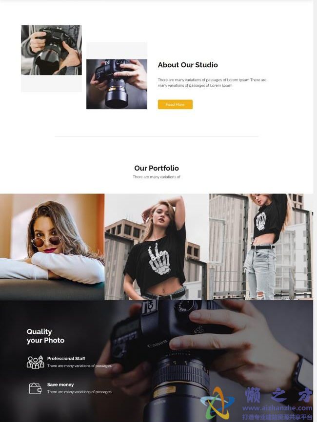 个性响应式创意摄影工作室HTML网页模板[1.60MB]