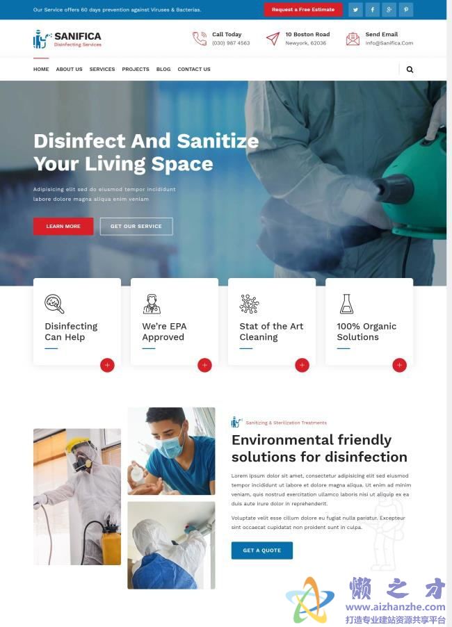 响应式医疗健康防护消毒服务HTML网页模板[16.47MB]