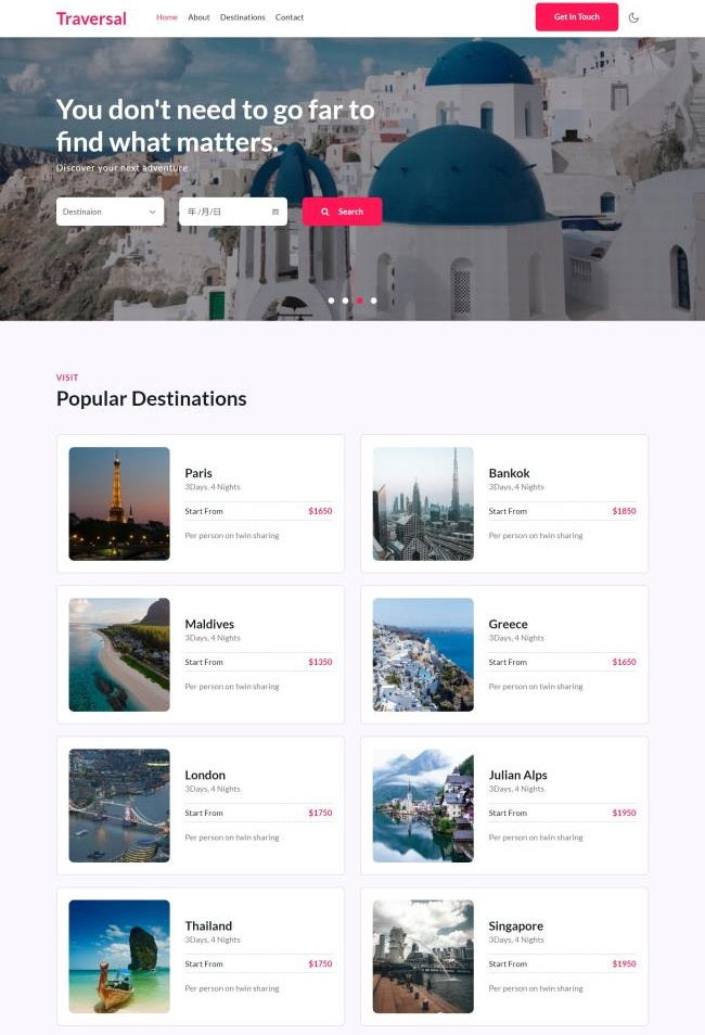 周游景区展示响应式HTML网页模板[1.85MB]