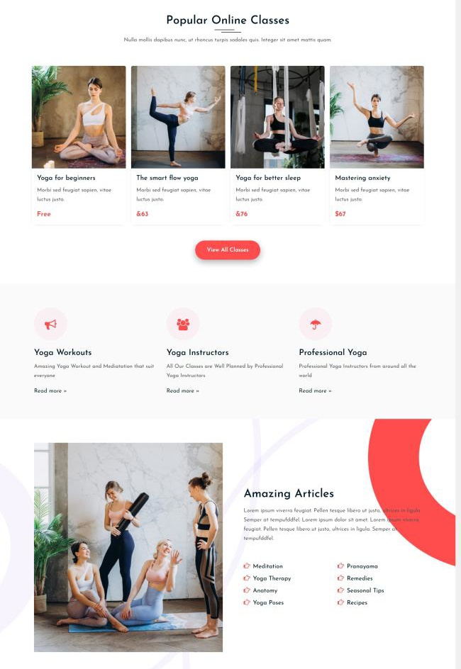 在线瑜伽课程展示响应式HTML网页模板[2.36MB]