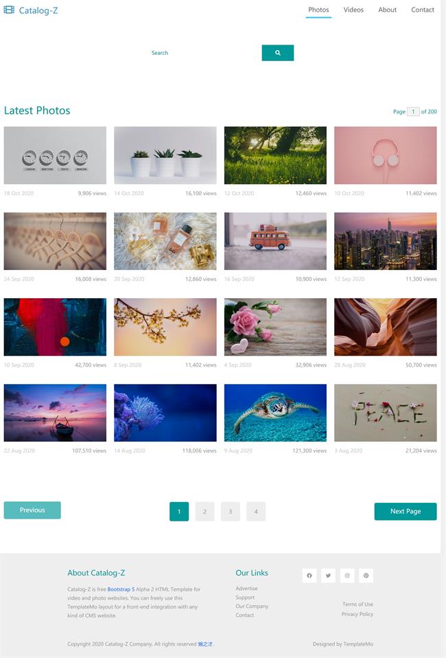 图集相片列表展示响应式HTML网页模板[8.92MB]
