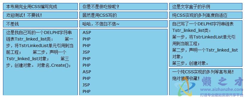 多列等高的CSS实现