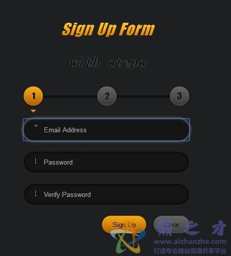CSS3制作分步注册表单