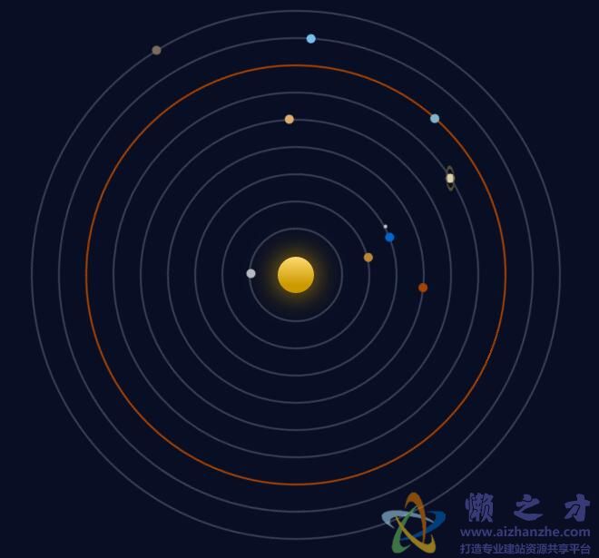 CSS3太阳系星球效果图