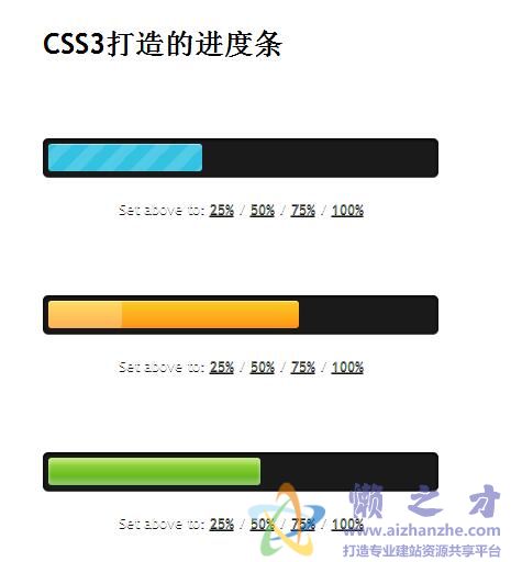 CSS3实现进度条代码