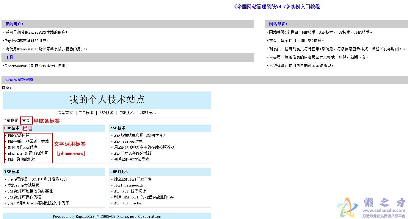 《帝国网站管理系统》零基础实例入门教程