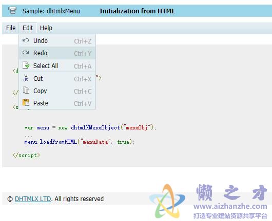 多风格菜单插件 dhtmlxMenu v2.0
