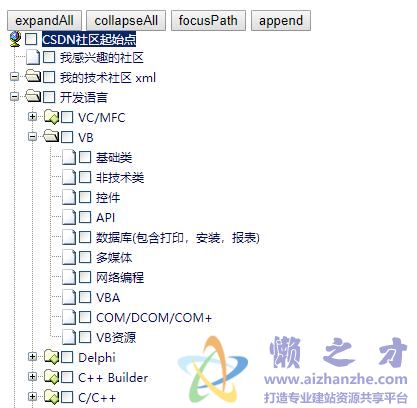 CSDN 社区左侧栏树形菜单