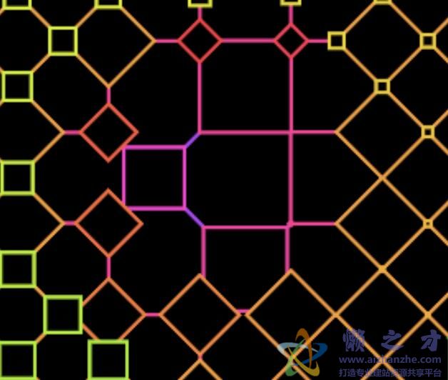 html5+canvas绘制几何图形密集动画特效