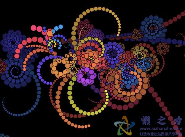 html5+ canvas绘制鼠标跟随花环光标动画特效