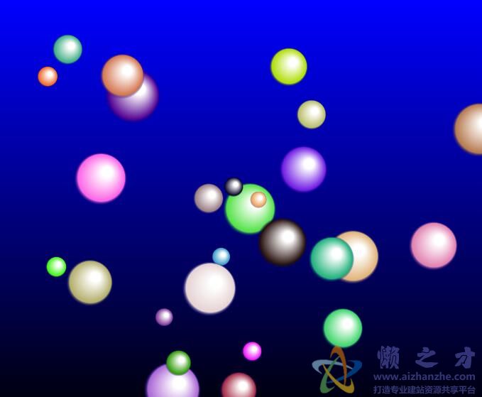HTML5 Canvas实现的彩色肥皂泡浮起动画效果