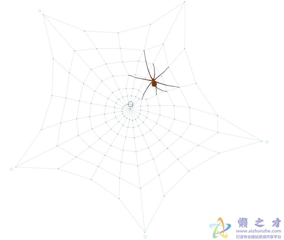 html5 canvas绘制逼真蜘蛛网蜘蛛动画特效