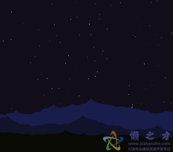 HTML5 Canvas实现夜幕下连绵起伏的山脉和流星雨动画场景特效