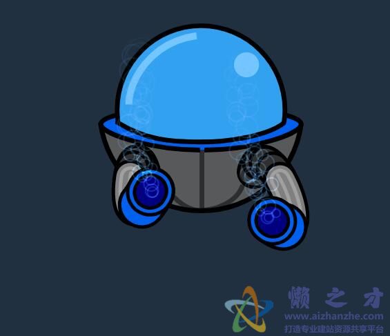 HTML5 Canvas实现的交互式水底机器人动画效果