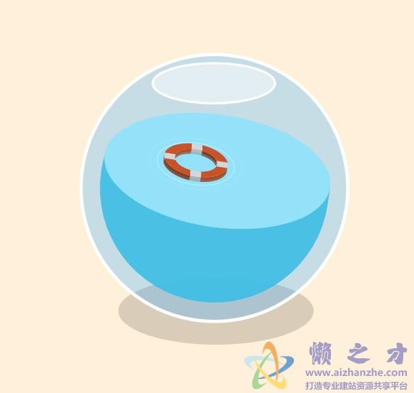 HTML5 SVG实现鱼缸中漂浮的救生圈玩具动画特效