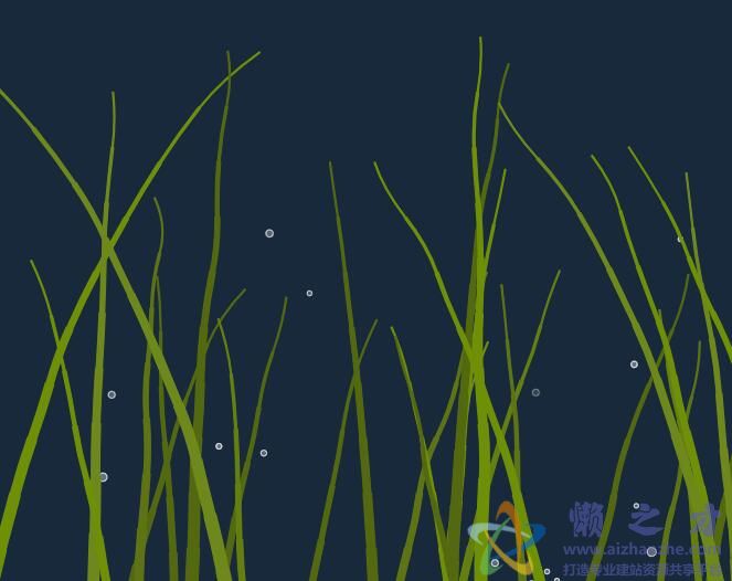 html5 canvas绘制逼真的海底海藻动画特效