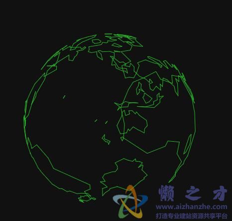 html5 Canvas绘制的地球大陆轮廓图动画特效