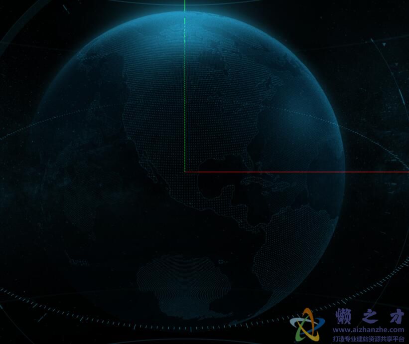 html5实现带有科幻效果的3D地球仪动画特效