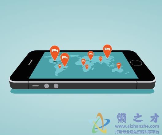 HTML5 GSAP实现手机上3D浮动标注展示地图位置动画特效