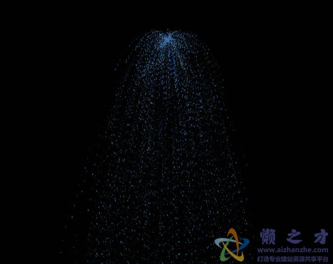 html5 canvas实现蓝色的广场粒子喷泉动画特效