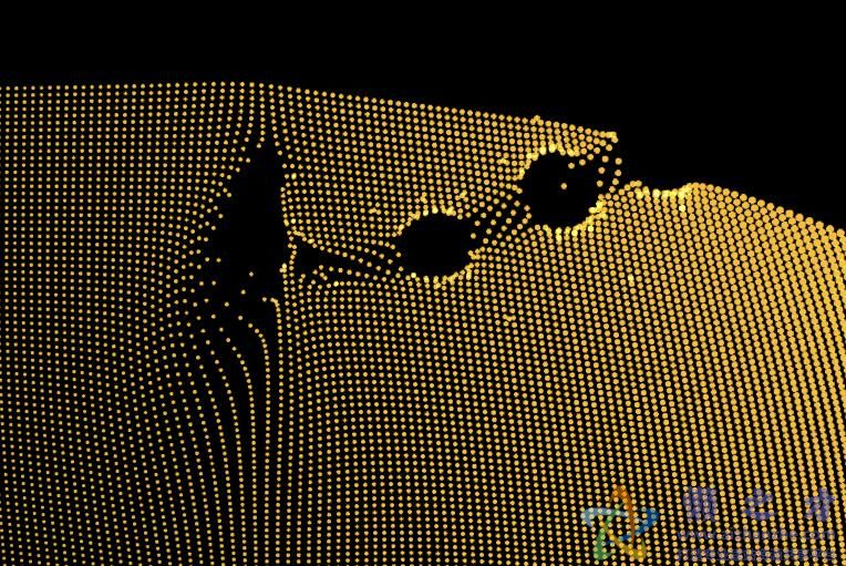 html5 canvas实现的鼠标响应式金色粒子悬浮动画特效