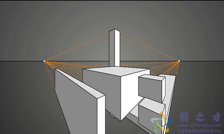 HTML5 Canvas实现的两点透视图动画效果