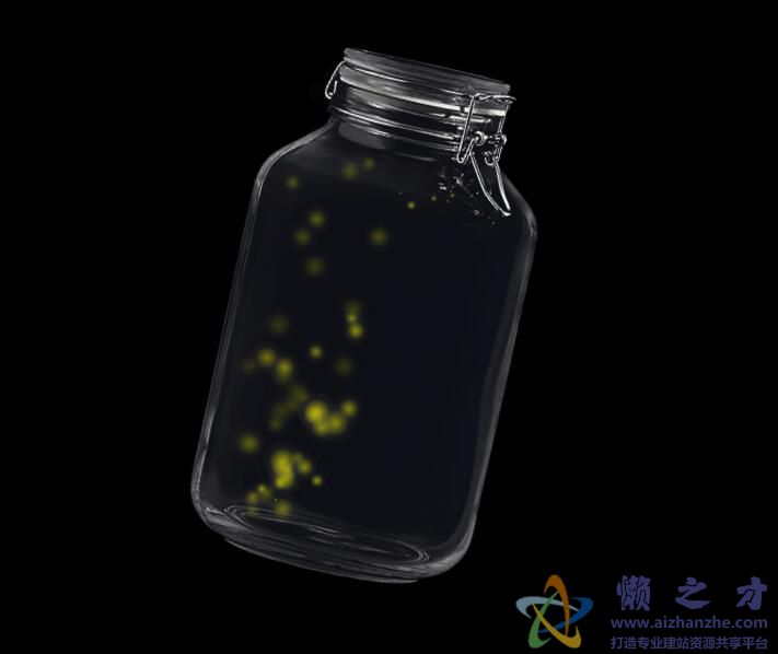 html5实现可响应鼠标摇摆的关在杯子里萤火虫动画特效