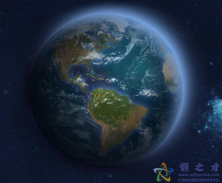HTML5+css3实现超逼真的3D地球自转动画场景特效