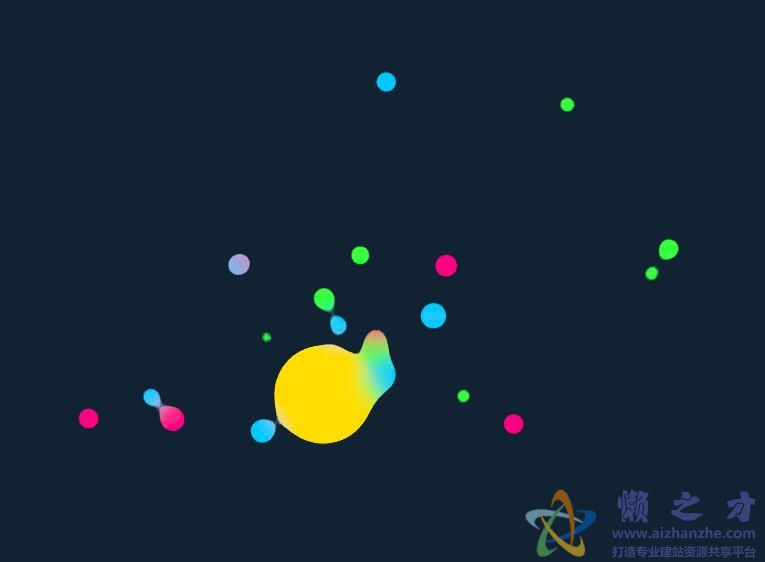 HTML5 Canvas+SVG实现的彩色水泡分裂动画特效