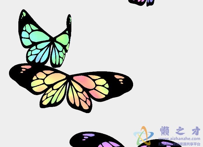 html5 canvas+three.js实现逼真的彩色蝴蝶飞行动画特效