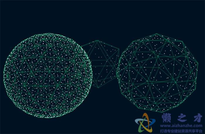 html5 canvas实现旋转的3D几何模型动画特效
