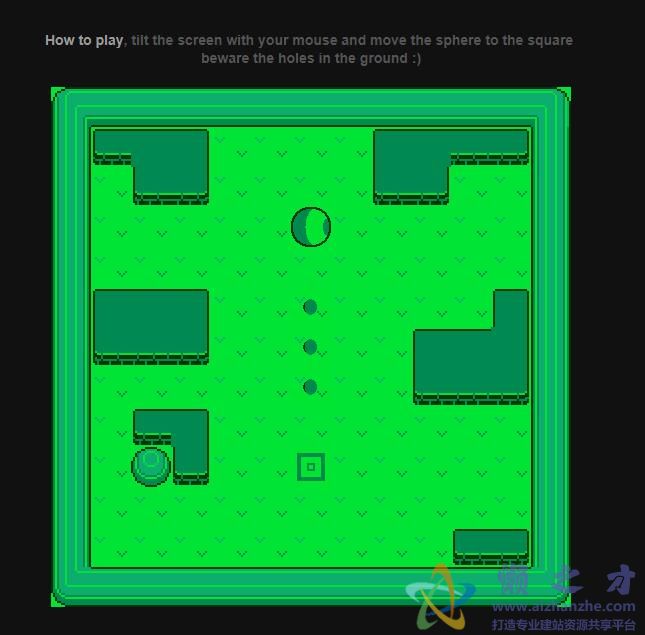 html5 canvas实现的球体滚动3D重力游戏