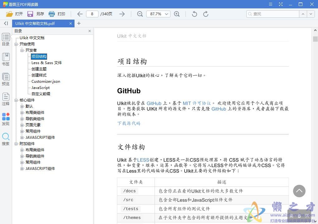 UIkit 中文帮助文档【PDF】【7.52MB】