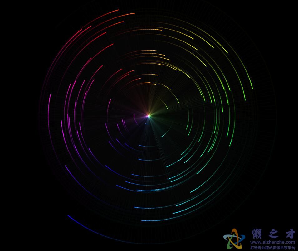 HTML5 canvas绚彩雷达扫描光环特效