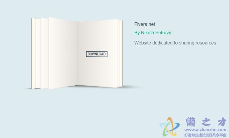 基于HTML5/CSS3实现的书本翻页3D动画特效源码 鼠标滑过书本自动翻页