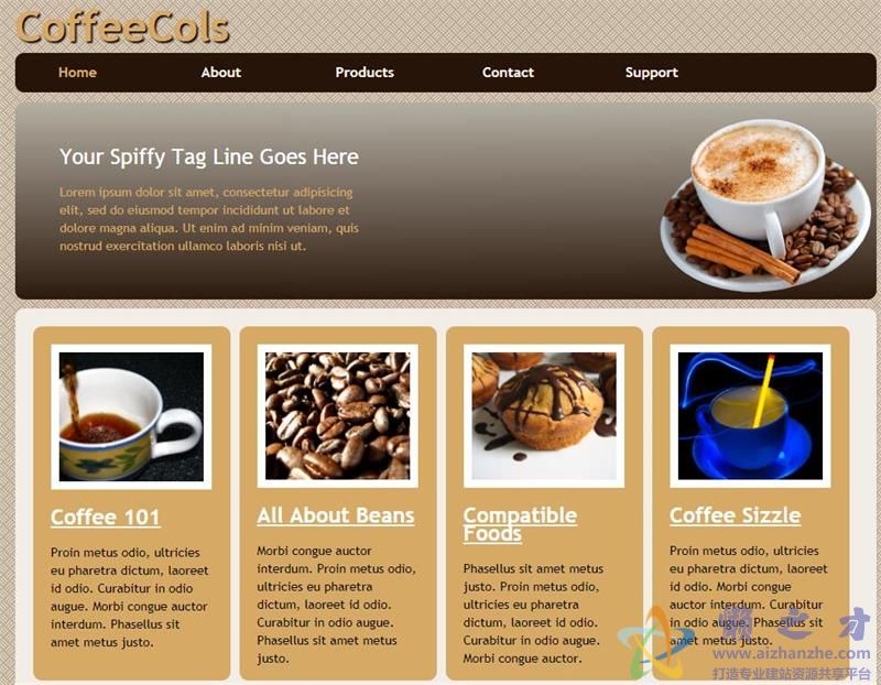 非响应式咖啡网站模板国外