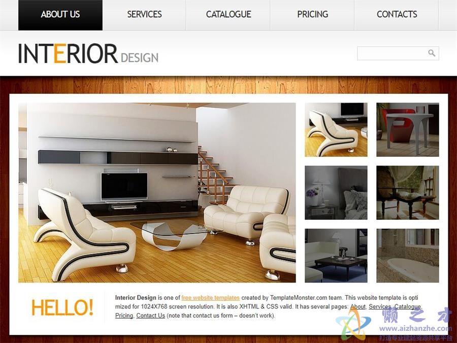 非响应式木纹背景家具网站网页模板