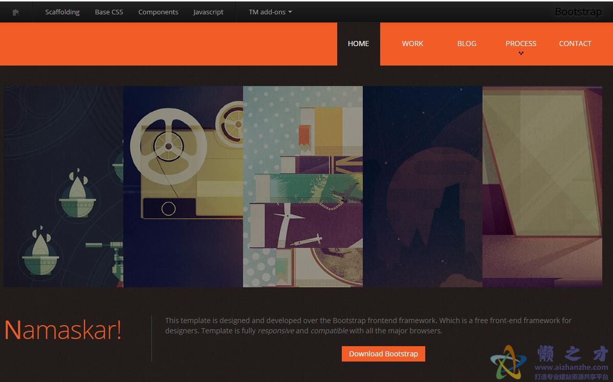 响应式彩色魔力图片模板