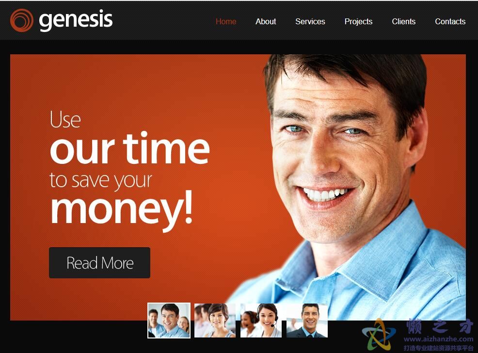 响应式黑白红企业模板