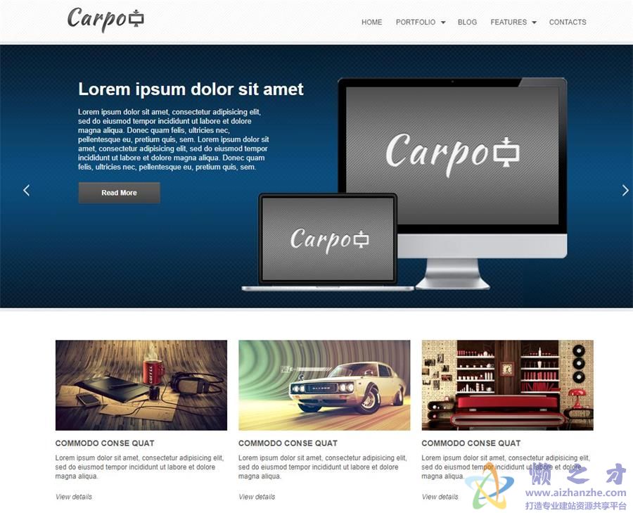 响应式深灰白企业站大气