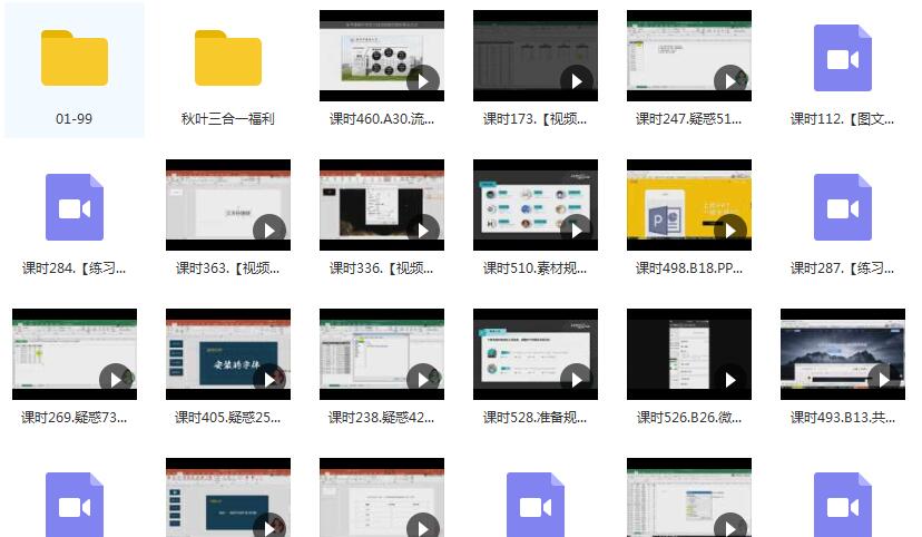 秋叶Word+Excel+PPT课程[MP4][20.84GB]