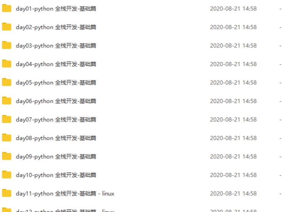 python全栈开发完整视频(2020全新) 课件+代码[AVI][52.65GB]