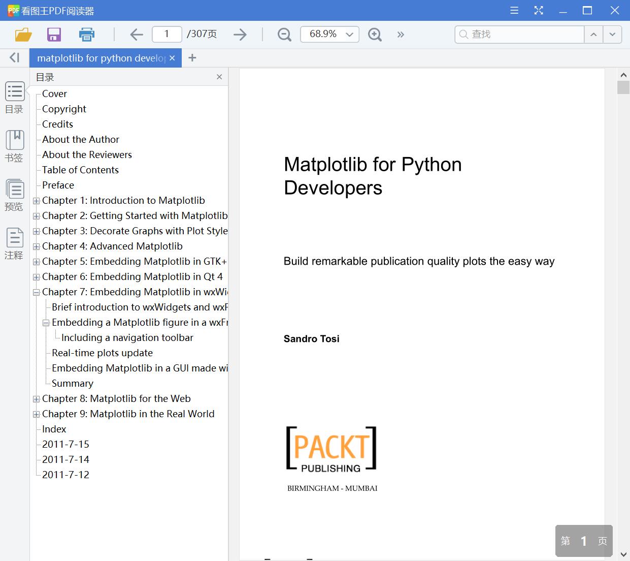 matplotlib for python developers[PDF][10.58MB]